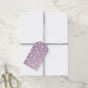 Set von 10 rosa Schneeflocken Geschenkanhänger