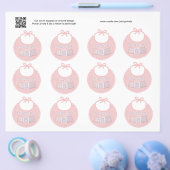 Set von 12 Baby Girl Pink Bib Geschenk oder Gefall Flyer (Einzeln)