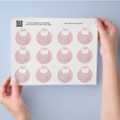 Set von 12 Baby Girl Pink Bib Geschenk oder Gefall Flyer (Hand)