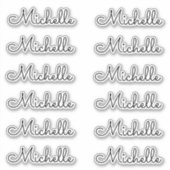 Set von 12 - Eleganter Skriptname Aufkleber (Vorderseite)