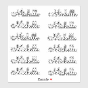 Set von 12 - Eleganter Skriptname Aufkleber