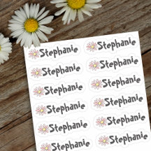 Set von 12 kleinen Whimsical Daisy Name Labels