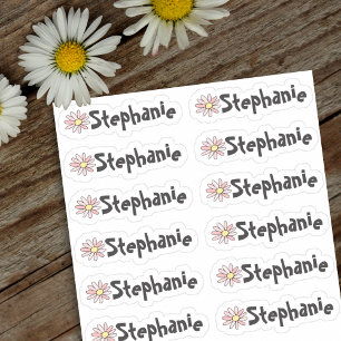 Set von 12 kleinen Whimsical Daisy Name Labels