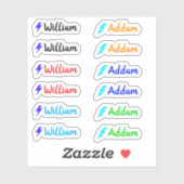 (Set von 12) Minimale farbige Bezeichnung für Whim Aufkleber (Blatt)