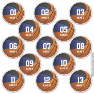 Set von 13 blauen schwarzen Mannschaftsfarben Bask Aufkleber