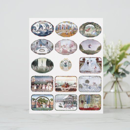 Set von 15 - Collage Sheet zu Kinderbuchbildern (Stehend Vorderseite)