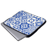 Set von 16 Fliesen Azulejos in blau, weiß. Origina Laptopschutzhülle (Vorne Knopf)