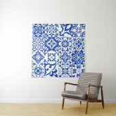 Set von 16 Fliesen Azulejos in blau, weiß. Origina Wandteppich (Beispiel)