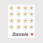 Set von 16 Golden Yellow Stars Aufkleber (Blatt)