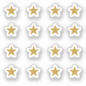 Set von 16 Golden Yellow Stars Aufkleber (Vorderseite)