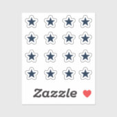 Set von 16 Navy Blue Stars Aufkleber (Blatt)
