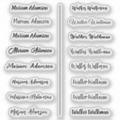 (Set von 16) Transparente einfache Namensaufkleber Aufkleber (Vorderseite)