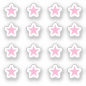 Set von 16 weichen rosa Sternen Aufkleber (Vorderseite)