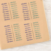 (Set von 18) Blue Transparent Simple Name Stickers Aufkleber