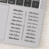 (Set von 18) Schwarz-Transparente Einfache Namensa Aufkleber