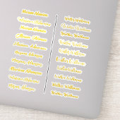 (Set von 20) Goldtransparente einfache Namensaufkl Aufkleber