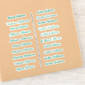 (Set von 20) Mint Transparent Simple Name Stickers Aufkleber
