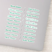 (Set von 20) Mint Transparent Simple Name Stickers Aufkleber