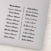 (Set von 20) Schwarz Transparente einfache Namensa Aufkleber