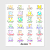 (Set von 24) Moderne Mit Monogramm Namen | Wasserf Aufkleber (Blatt)