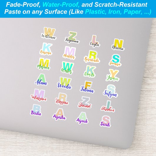 (Set von 24) Moderne Mit Monogramm Namen | Wasserf Aufkleber