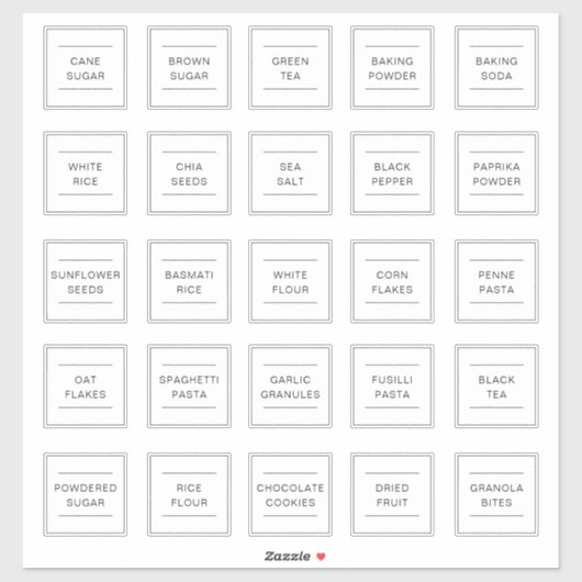 Set von 25 Personalisierten, wasserdichten Küchenl Aufkleber (Blatt)