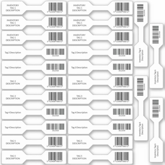 Set von 26 UPC Barcode Inventory Barbell Aufkleber (Vorderseite)