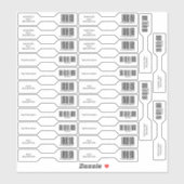 Set von 26 UPC Barcode Inventory Barbell Aufkleber (Blatt)