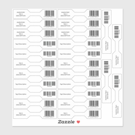 Set von 26 UPC Barcode Inventory Barbell Aufkleber (Blatt)