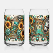 Set von 2 Pferden und Sonnenblumen Dosenglas (Links)