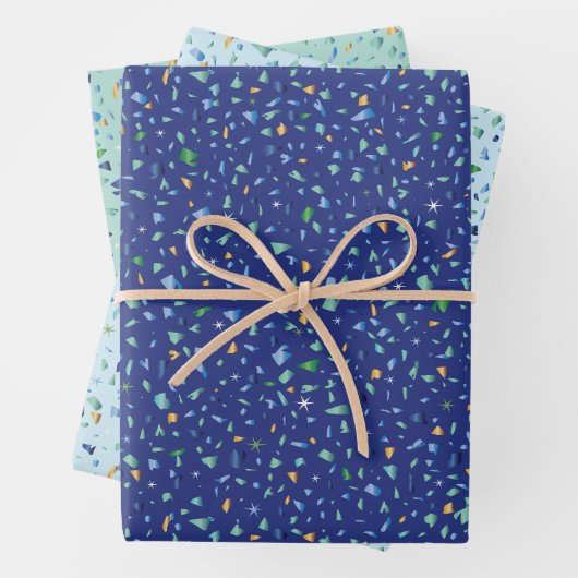 Set von 3 Abpackpapierblättern Geschenkpapier Set (Beispiel)