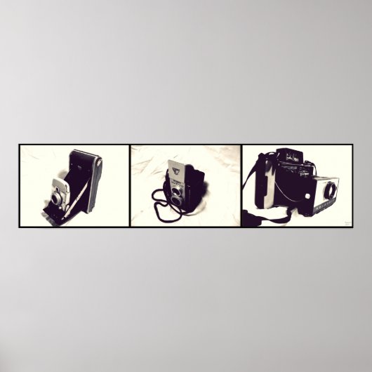 Set von 3 alten Kameras Poster (Vorne)
