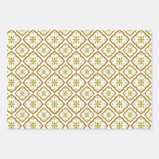 Set von 3 arabisch Gemustert Geschenkpapier Set (Vorderseite 3)