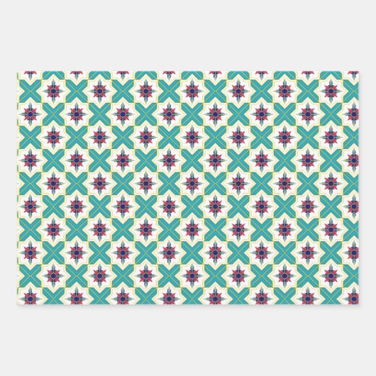 Set von 3 arabisch Gemustert Geschenkpapier Set (Vorderseite 2)