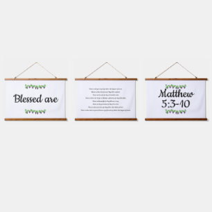 Set von 3 Beatitudes Tapestry Wandteppich Mit Holzrahmen