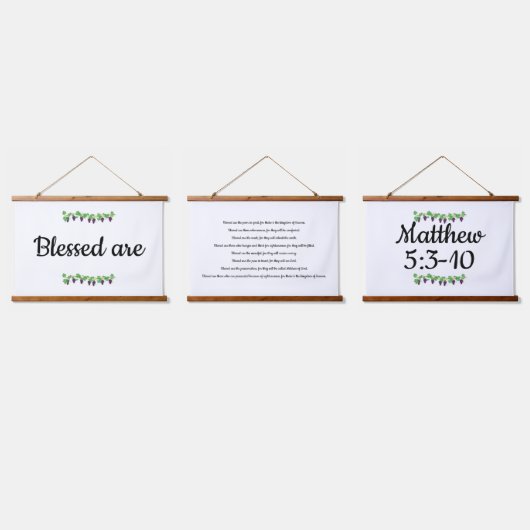 Set von 3 Beatitudes Tapestry Wandteppich Mit Holzrahmen (Dreifach)