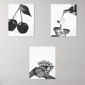 Set von 3 Champagne Cherry Bar Cart Funky Prints (Vorderseite)