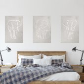 Set von 3 Elephant Line Art Posters (Schlafzimmer)