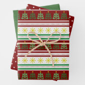 Set von 3 festlichen, abgestimmten Weihnachten Geschenkpapier Set (Beispiel)