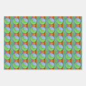 Set von 3 Frosch  Geschenkpapier Set (Vorderseite 2)