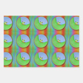 Set von 3 Frosch  Geschenkpapier Set (Vorderseite)