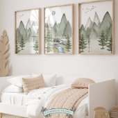 Set von 3 Gebirgsdrucken des Kinderzimmers