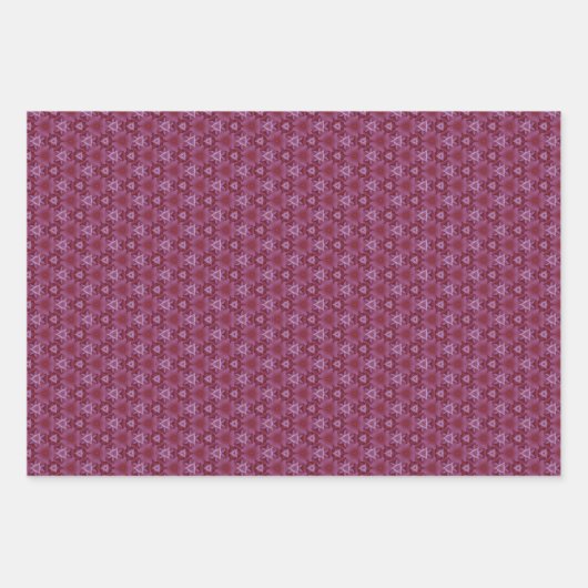 Set von 3 gedruckten Lila Schatten Geschenkpapier Set (Vorderseite 3)