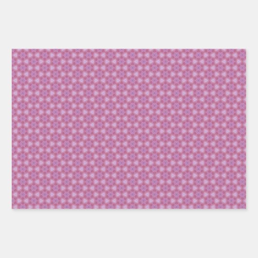 Set von 3 gedruckten Lila Schatten Geschenkpapier Set (Vorderseite)