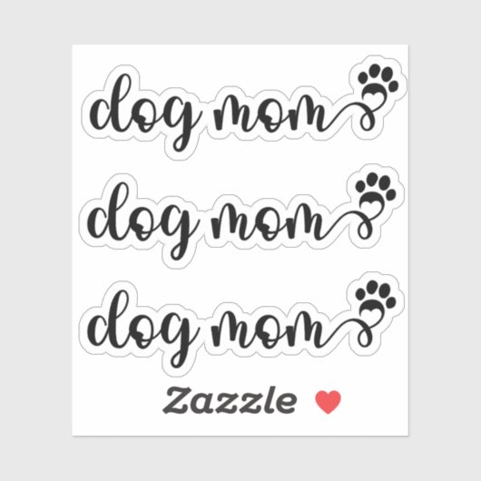 Set von 3 Hunden Mama Aufkleber (Blatt)