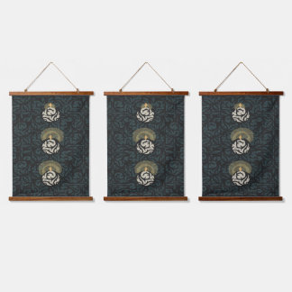 Set von 3 Kerzenlichtswaschmotiven Wandteppich Mit Holzrahmen