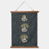 Set von 3 Kerzenlichtswaschmotiven Wandteppich Mit Holzrahmen (Vorderseite 3)