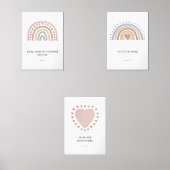 Set von 3 Kindern Boho Bibel Verse Regenbogenposte (Vorderseite)