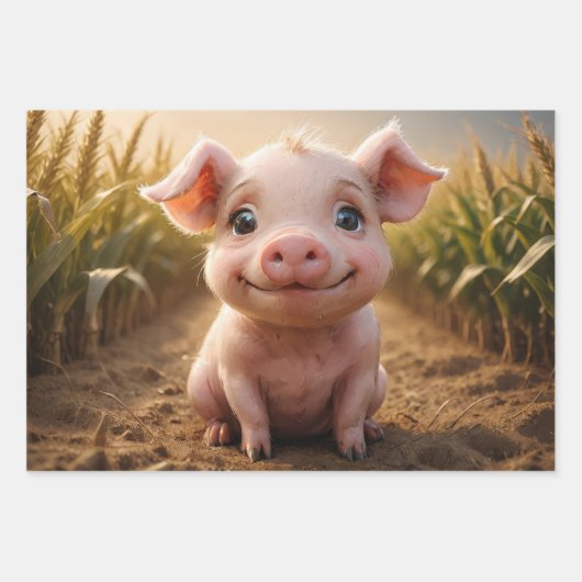 Set von 3 Kleinkindern Geschenkpapier Set (Vorderseite)