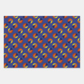 Set von 3 koordinierenden Blaugoldbällchen Geschenkpapier Set (Vorderseite 3)